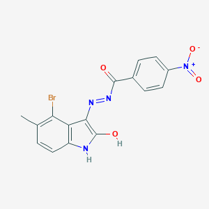 N'-(4-bromo-5-methyl-2-oxo-1,2-dihydro-3H-indol-3-ylidene)-4-nitrobenzohydrazide