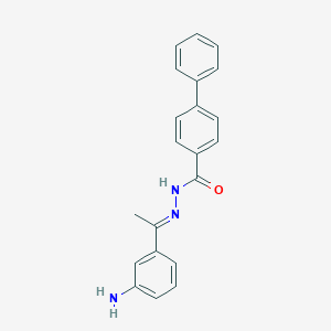 molecular formula C21H19N3O B400441 N'-[1-(3-aminophenyl)ethylidene]-4-biphenylcarbohydrazide 
