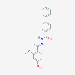molecular formula C23H22N2O3 B400442 N'-[1-(2,4-dimethoxyphenyl)ethylidene]-4-biphenylcarbohydrazide 