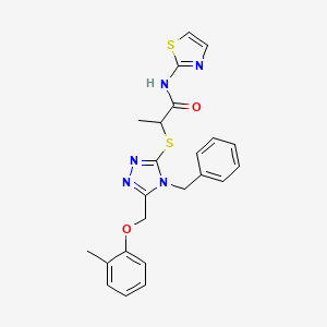 2-[[4-benzyl-5-[(2-methylphenoxy)methyl]-1,2,4-triazol-3-yl]sulfanyl]-N-(1,3-thiazol-2-yl)propanamide