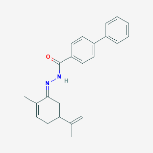 molecular formula C23H24N2O B400444 N'-(5-isopropenyl-2-methyl-2-cyclohexen-1-ylidene)-4-biphenylcarbohydrazide 