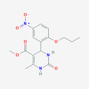 molecular formula C16H19N3O6 B4004480 methyl 6-methyl-4-(5-nitro-2-propoxyphenyl)-2-oxo-1,2,3,4-tetrahydro-5-pyrimidinecarboxylate 