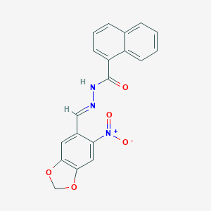 molecular formula C19H13N3O5 B400451 N'-({6-nitro-1,3-benzodioxol-5-yl}methylene)-1-naphthohydrazide 