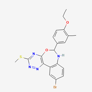 molecular formula C20H19BrN4O2S B4004601 10-bromo-6-(4-ethoxy-3-methylphenyl)-3-(methylthio)-6,7-dihydro[1,2,4]triazino[5,6-d][3,1]benzoxazepine 