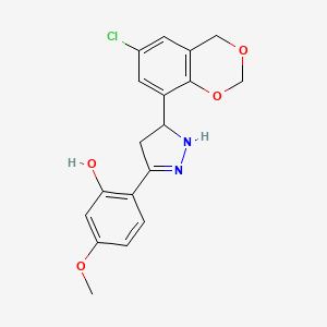 2-[5-(6-chloro-4H-1,3-benzodioxin-8-yl)-4,5-dihydro-1H-pyrazol-3-yl]-5-methoxyphenol