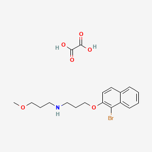 molecular formula C19H24BrNO6 B4004618 N-[3-(1-bromonaphthalen-2-yl)oxypropyl]-3-methoxypropan-1-amine;oxalic acid 