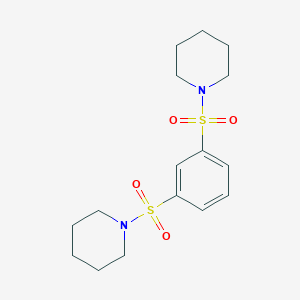 molecular formula C16H24N2O4S2 B400466 1-{[3-(1-Piperidinylsulfonyl)phenyl]sulfonyl}piperidine 