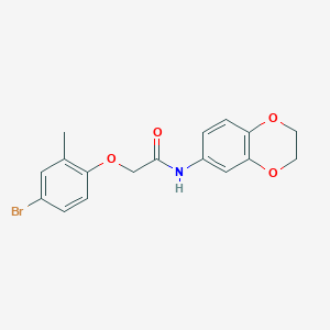 2-(4-bromo-2-methylphenoxy)-N-(2,3-dihydro-1,4-benzodioxin-6-yl)acetamide