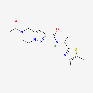 5-acetyl-N-[1-(4,5-dimethyl-1,3-thiazol-2-yl)propyl]-6,7-dihydro-4H-pyrazolo[1,5-a]pyrazine-2-carboxamide