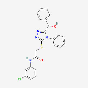 molecular formula C23H19ClN4O2S B4004671 N-(3-chlorophenyl)-2-({5-[hydroxy(phenyl)methyl]-4-phenyl-4H-1,2,4-triazol-3-yl}thio)acetamide 