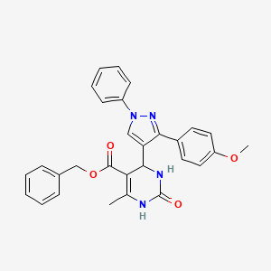 molecular formula C29H26N4O4 B4004677 benzyl 4-[3-(4-methoxyphenyl)-1-phenyl-1H-pyrazol-4-yl]-6-methyl-2-oxo-1,2,3,4-tetrahydro-5-pyrimidinecarboxylate 