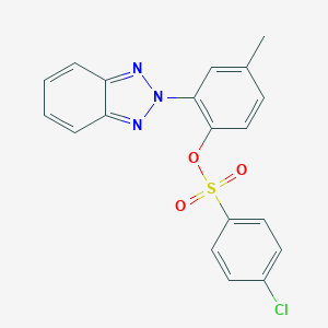 molecular formula C19H14ClN3O3S B400468 2-(2H-1,2,3-benzotriazol-2-yl)-4-methylphenyl 4-chlorobenzenesulfonate CAS No. 303062-62-6
