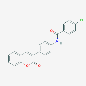 molecular formula C22H14ClNO3 B400469 4-chloro-N-[4-(2-oxo-2H-chromen-3-yl)phenyl]benzamide 