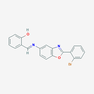 molecular formula C20H13BrN2O2 B400470 2-({[2-(2-Bromophenyl)-1,3-benzoxazol-5-yl]imino}methyl)phenol 