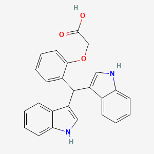 molecular formula C25H20N2O3 B4004713 [2-(di-1H-indol-3-ylmethyl)phenoxy]acetic acid 