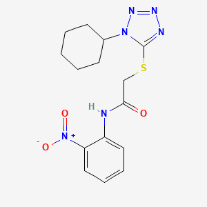 molecular formula C15H18N6O3S B4004757 2-[(1-CYCLOHEXYL-1H-1,2,3,4-TETRAZOL-5-YL)SULFANYL]-N-(2-NITROPHENYL)ACETAMIDE 