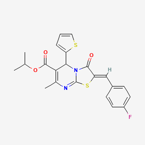 propan-2-yl (2Z)-2-[(4-fluorophenyl)methylidene]-7-methyl-3-oxo-5-thiophen-2-yl-5H-[1,3]thiazolo[3,2-a]pyrimidine-6-carboxylate