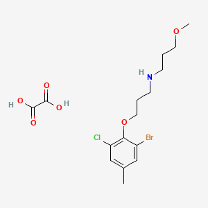 N-[3-(2-bromo-6-chloro-4-methylphenoxy)propyl]-3-methoxypropan-1-amine;oxalic acid