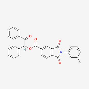 2-oxo-1,2-diphenylethyl 2-(3-methylphenyl)-1,3-dioxo-5-isoindolinecarboxylate