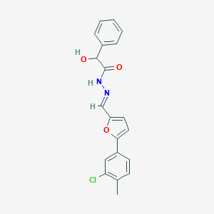 B400487 N'-{[5-(3-chloro-4-methylphenyl)-2-furyl]methylene}-2-hydroxy-2-phenylacetohydrazide CAS No. 330987-83-2