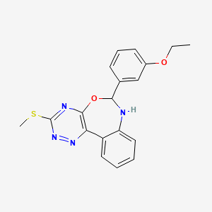 molecular formula C19H18N4O2S B4004911 6-(3-ethoxyphenyl)-3-(methylthio)-6,7-dihydro[1,2,4]triazino[5,6-d][3,1]benzoxazepine 