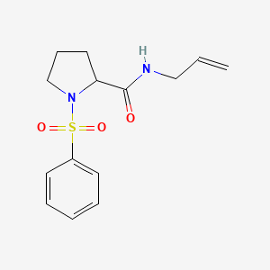 molecular formula C14H18N2O3S B4005001 1-(benzenesulfonyl)-N-prop-2-enylpyrrolidine-2-carboxamide 