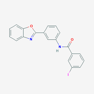 molecular formula C20H13IN2O2 B400503 N-(3-Benzooxazol-2-yl-phenyl)-3-iodo-benzamide 