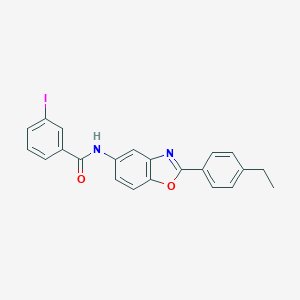 molecular formula C22H17IN2O2 B400505 N-[2-(4-Ethyl-phenyl)-benzooxazol-5-yl]-3-iodo-benzamide 