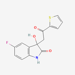 5-fluoro-3-hydroxy-3-[2-oxo-2-(2-thienyl)ethyl]-1,3-dihydro-2H-indol-2-one