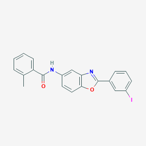 molecular formula C21H15IN2O2 B400522 N-[2-(3-iodophenyl)-1,3-benzoxazol-5-yl]-2-methylbenzamide 