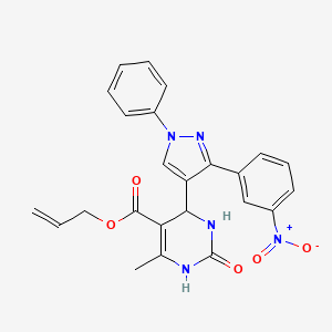 allyl 6-methyl-4-[3-(3-nitrophenyl)-1-phenyl-1H-pyrazol-4-yl]-2-oxo-1,2,3,4-tetrahydro-5-pyrimidinecarboxylate