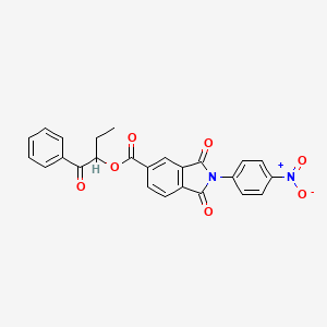 molecular formula C25H18N2O7 B4005309 (1-Oxo-1-phenylbutan-2-yl) 2-(4-nitrophenyl)-1,3-dioxoisoindole-5-carboxylate 