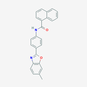 molecular formula C25H18N2O2 B400531 N-[4-(6-methyl-1,3-benzoxazol-2-yl)phenyl]naphthalene-1-carboxamide 