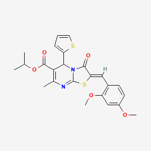 molecular formula C24H24N2O5S2 B4005319 isopropyl 2-(2,4-dimethoxybenzylidene)-7-methyl-3-oxo-5-(2-thienyl)-2,3-dihydro-5H-[1,3]thiazolo[3,2-a]pyrimidine-6-carboxylate 