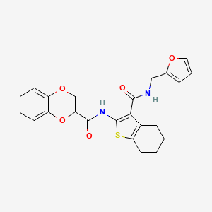 N-{3-[(furan-2-ylmethyl)carbamoyl]-4,5,6,7-tetrahydro-1-benzothiophen-2-yl}-2,3-dihydro-1,4-benzodioxine-2-carboxamide