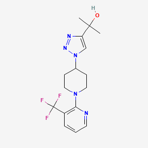 molecular formula C16H20F3N5O B4005417 2-(1-{1-[3-(三氟甲基)吡啶-2-基]哌啶-4-基}-1H-1,2,3-三唑-4-基)丙烷-2-醇 