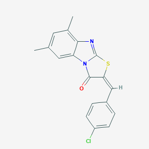 molecular formula C18H13ClN2OS B400543 2-(4-chlorobenzylidene)-6,8-dimethyl[1,3]thiazolo[3,2-a]benzimidazol-3(2H)-one 