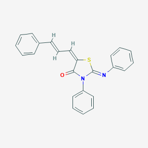 molecular formula C24H18N2OS B400547 3-Phenyl-2-(phenylimino)-5-(3-phenyl-2-propenylidene)-1,3-thiazolidin-4-one 