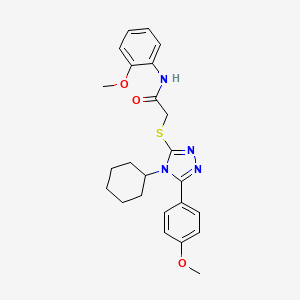 molecular formula C24H28N4O3S B4005495 2-{[4-环己基-5-(4-甲氧基苯基)-4H-1,2,4-三唑-3-基]硫代}-N-(2-甲氧基苯基)乙酰胺 