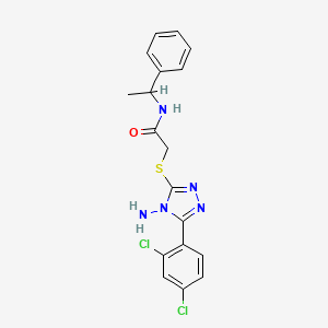 2-[[4-amino-5-(2,4-dichlorophenyl)-1,2,4-triazol-3-yl]sulfanyl]-N-(1-phenylethyl)acetamide