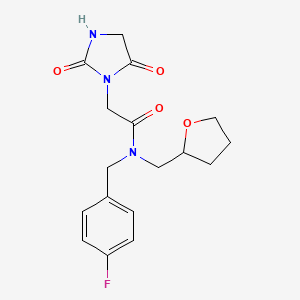 molecular formula C17H20FN3O4 B4005509 2-(2,5-二氧代咪唑烷-1-基)-N-(4-氟苄基)-N-(四氢呋喃-2-基甲基)乙酰胺 