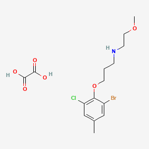 molecular formula C15H21BrClNO6 B4005543 3-(2-bromo-6-chloro-4-methylphenoxy)-N-(2-methoxyethyl)propan-1-amine;oxalic acid 