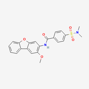 molecular formula C22H20N2O5S B4005630 4-[(二甲氨基)磺酰基]-N-(2-甲氧基二苯并[b,d]呋喃-3-基)苯甲酰胺 