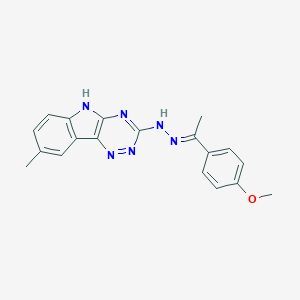 molecular formula C19H18N6O B400564 1-(4-methoxyphenyl)ethanone (8-methyl-5H-[1,2,4]triazino[5,6-b]indol-3-yl)hydrazone 