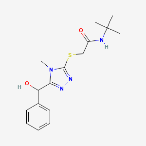 molecular formula C16H22N4O2S B4005649 N-(tert-butyl)-2-({5-[hydroxy(phenyl)methyl]-4-methyl-4H-1,2,4-triazol-3-yl}thio)acetamide 