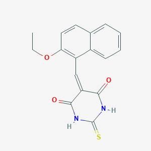 molecular formula C17H14N2O3S B400567 5-[(2-ethoxy-1-naphthyl)methylene]-2-thioxodihydropyrimidine-4,6(1H,5H)-dione 