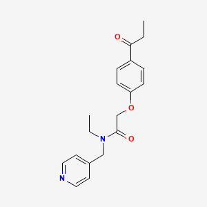 molecular formula C19H22N2O3 B4005719 N-ethyl-2-(4-propionylphenoxy)-N-(pyridin-4-ylmethyl)acetamide 