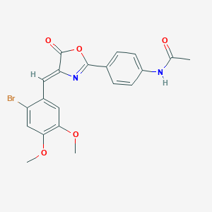 molecular formula C20H17BrN2O5 B400572 N-{4-[4-(2-bromo-4,5-dimethoxybenzylidene)-5-oxo-4,5-dihydro-1,3-oxazol-2-yl]phenyl}acetamide 