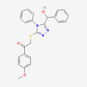 2-({5-[hydroxy(phenyl)methyl]-4-phenyl-4H-1,2,4-triazol-3-yl}thio)-1-(4-methoxyphenyl)ethanone