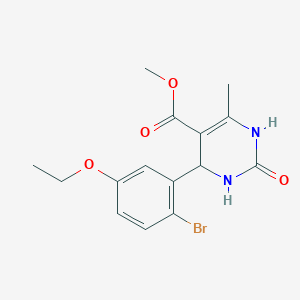 molecular formula C15H17BrN2O4 B4005829 methyl 4-(2-bromo-5-ethoxyphenyl)-6-methyl-2-oxo-1,2,3,4-tetrahydro-5-pyrimidinecarboxylate 